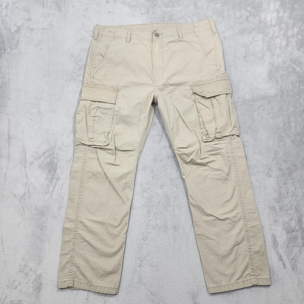 Levi's Pants Mens 36x30 Beige Relaxed Fit Cargo Canvas Workwear Utility Outdoor